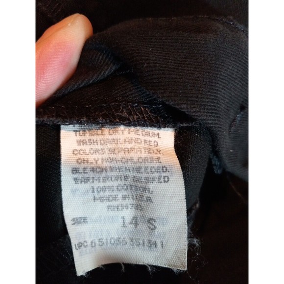 Lee Riders Womens Side Elastic Utility Black Denim Size 14 Short - Picture 10 of 10